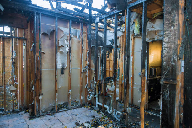 Professional Fire Damage Removal technician working in Surrey, ND